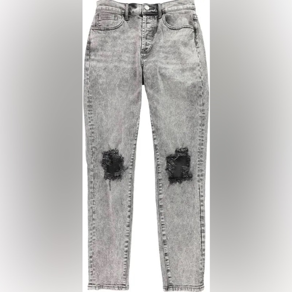 DSTLD Women's Mom Distressed Jeans in Gray Acid Wash NEW 28x28
